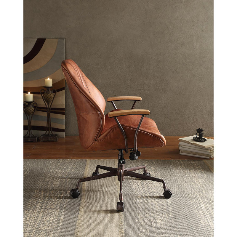 Wade Logan® Aneira Genuine Leather Task Chair & Reviews Wayfair